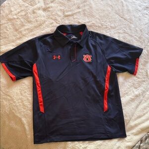 Under Armour Navy and Orange Auburn Logo Polo